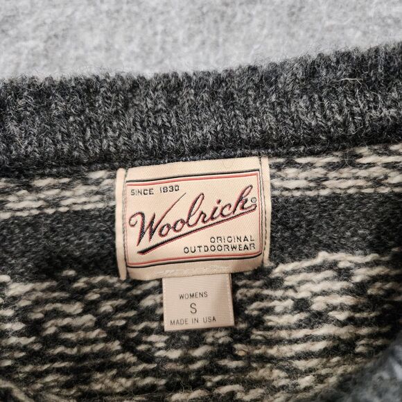 VTG Woolrich Womens Wool Knit Nordic Snowflake Pullover Crewneck Sweater USA - Picture 7 of 12